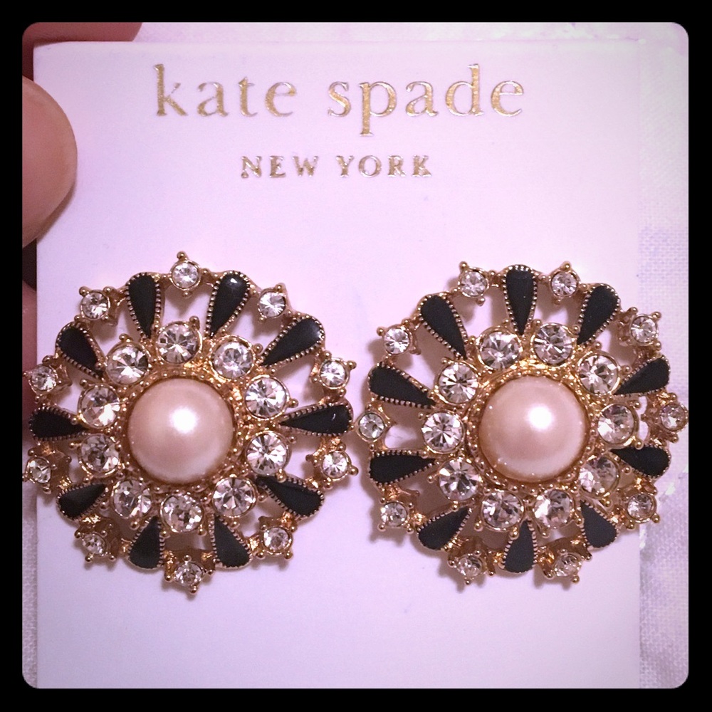 Kate Spade Earrings Tuxedo Pearls Studs